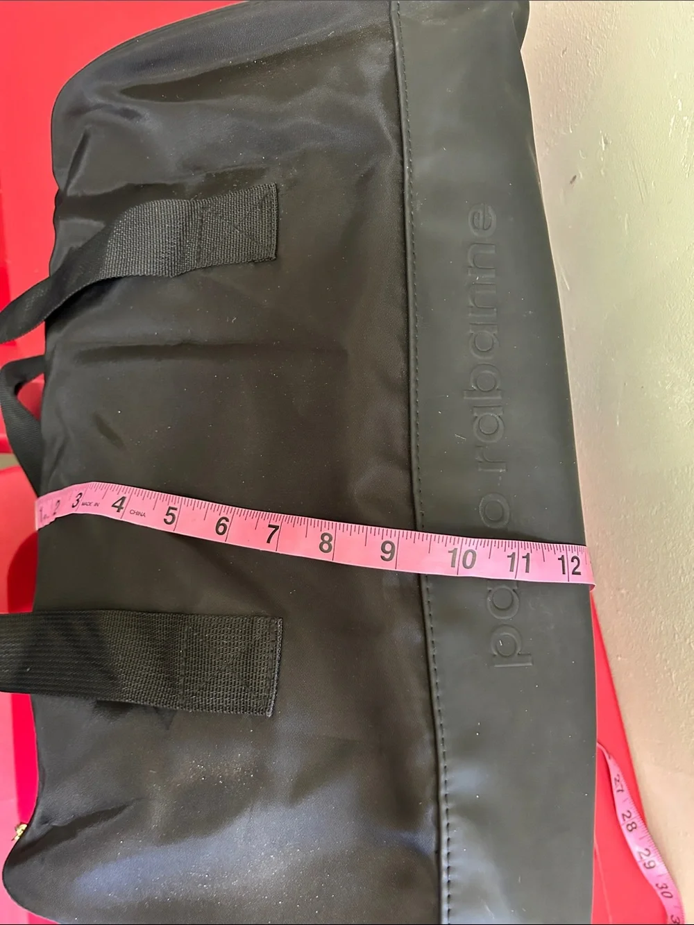 Paco Rabanne Black Duffel Bag with Embossed Logo